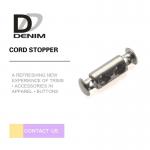 Metal Gunmetal Shank Buttons Double Cord Lock With Color Plated / Epoxy Printed for sale