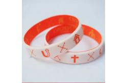 China Customized RFID Silicone Bracelet Debossed Ink-Filled Wristbands for Christian Events supplier