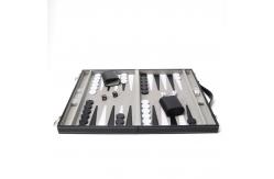 China 15 Inches Leather Backgammon Set Customized Logo Backgammon Set Leather Case supplier