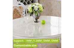 China Plastic PVC 140x100cm Dining Table Sheet Transparent Table Cover Roll supplier