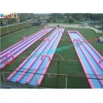 400m Three Lane Splash Outdoor Inflatable Water Slides  for Crazy Custom for sale