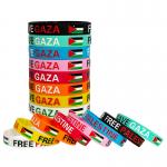 Custom Flag Silicone Wristbands for Souvenir of Free Palestine Save Gaza Printed Logo for sale