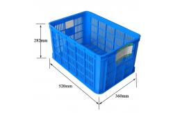 China Blue Foldable Stackable Plastic Crate Box 50KG Load Capacity supplier