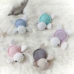 Custom Handmade Crocheted Turtle Baby Toys Cute Amigurumi Doll Stuffed Animal Toy for Baby Kids Hand Knitted Tortoise Gifts for sale