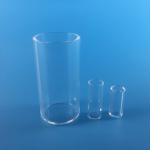 Customized Large Size Quartz Glass Tube One End Round Flat Head for sale