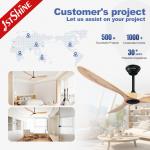 OEM Remote Control Bldc Solid Wood Ceiling Fan With LED Lighting
