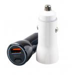 48W Dual-Port USB-C Car Charger,12-24V DC Input ABS+PC Fireproof for sale