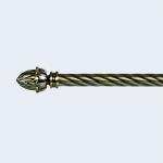 Classical Design Antique Brass Plastic Engraved Curtain Headers With Twisted Curtain Rod Set