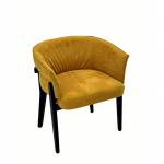 Yellow Luxurious Velvet Upholstered Ash Wood Dining Chair for sale