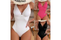 China Yellow Swimming Suits Bikini with Floral Pattern for Swimming supplier