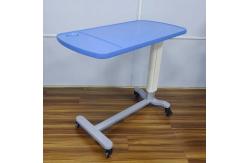 China ABS Panel Medical Overbed Table Gas Spring Lift Mobile Hospital Bed Table supplier