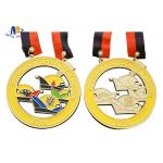 Custom Carnival Bespoke Medals Shiny Brass Plating Soft Enamel With 2 Eyes