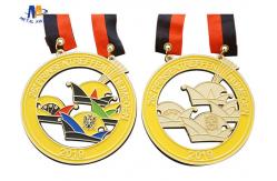 China Custom Carnival Bespoke Medals Shiny Brass Plating Soft Enamel With 2 Eyes supplier