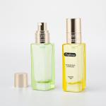 Golden Pump Lotion Glass Bottles Blue Pink Green Amber Semi Color Transparent 30ml for sale