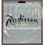 Customized White Plastic Drawstring Bags , Ribbon Drawstring Poly Bags for sale