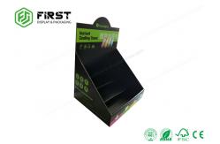 China Glossy Printed Custom Eco-friendly Paper Cardboard Counter Display Stands For Advertising supplier