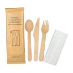 4 In 1 Wooden Forks And Knives Compostable Wooden Cutlery For Inflight Service for sale