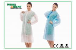 China PP SMS MP Tyvek Disposable Laboratory Coat With Shirt Collar supplier