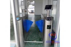 China Stainless Steel Automatic Flap Barrier Turnstile High Speed Rfid With Fingerprint Readers supplier