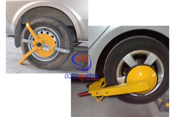 Manual Car Wheel Clamp , yellow Anti - theft parking wheel lock With 2 Keys
