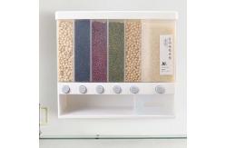 China Transparent Wall Mounted 6 Grid Cereal Dispenser With Measuring Cup supplier