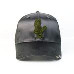 Small MOQ Soft Silk Customized Black Embroidery Patch metal buckle baseball Hats Caps for sale