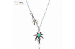 China Turquoise Pendant Titanium Steel Maple Leaf Necklace Goro Takahashi Engraved supplier