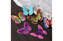 China Small Butterfly Iron On Embroidered Applique Patches Cloth Badge For Clothes Customized supplier