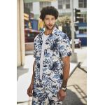 100% Linen Custom Hawaiian Shirts Blue Coolness Tropical Button Up Shirt for sale