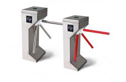 China Mechanical Drive Tripod Turnstile Gate SUS304 RFID LED Indicator Half Height supplier