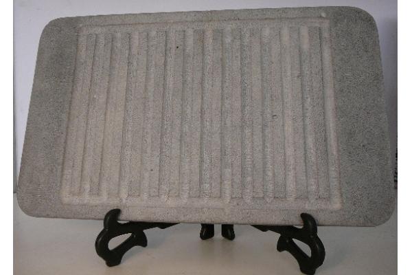 32x25cm Stone Grill Plates , Rectangular Stone Cooking Plate With Groove