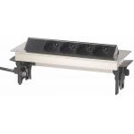 EU Table Power Outlet , Office Desk Electrical Socket Brushed Stainless Steel Cover