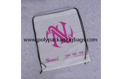 China Biodegradable Frosted CPE Plastic Drawstring Backpack Printing Size Custom supplier
