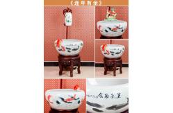 China Lotus Pattern 230mm High Koi Fish Bowl supplier