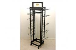 China Adjustable Layer Metal Display Fixtures With 4 Wheels For PGA Accessories supplier