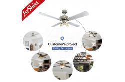 China Soundless 50HZ Living Room Ceiling Fan With Light Four MDF Blade supplier
