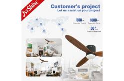 China Dimmable 6 Speed 52in LED Ceiling Fan With 3 Solid Wood Blades supplier