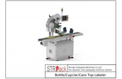 China 300pcs/min Bottle Labeling Machine Cup / Jar / Cans Top Labeler supplier