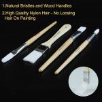 24 Pieces Art Brushes Set Wooden Handles Paint Brushes With Canvas Brush Case