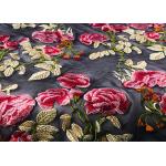 Colorful Embroidered Lace Fabrics , Multi Color Floral Blossom Lace Mesh Fabrics for sale