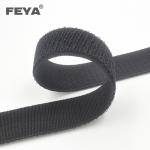 Black Velcro Hook And Loop Tape Elastic unnapped loop 20mm 25mm for sale