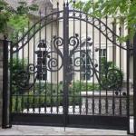 Entrance Front Residential Rod Iron Driveway Gates Single Doors Welded for sale