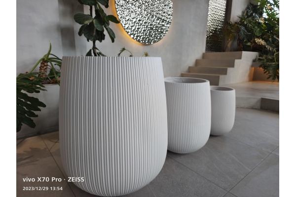 Smooth Surface Fiberclay Planter For Customed Plant Display Options