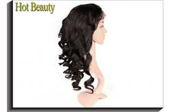 China 14 inch Virgin Lace Front Wig High Density Loose Wave , Glueless Wig supplier