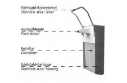 China Medical Wall Mount Elbow Operated Soap Dispenser With Front Cover supplier