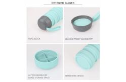 China 400ML Telescopic Silicone Bottle With Pill Storage Space supplier