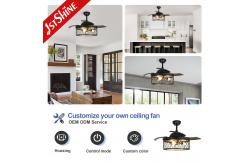 China 42 Inches Farmhouse Bedroom Invisible Ceiling Fan With Lights And Remote Control supplier