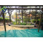 120mm Dia Net Playground Rope Bridge Natural Color 12 Strands Braided Polyester for sale