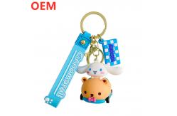 China Custom 3d PVC Plastic Cartoon Keychain OEM Design Cute Mini Plastic Keychain supplier
