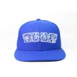 hot sale blue custom printing letters High Crown snapback hats for small MOQ for sale